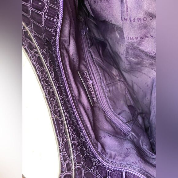 Vintage Y2K New York & Co Purple Faux Crocodile Handbag & Clutch - Picture 5 of 6